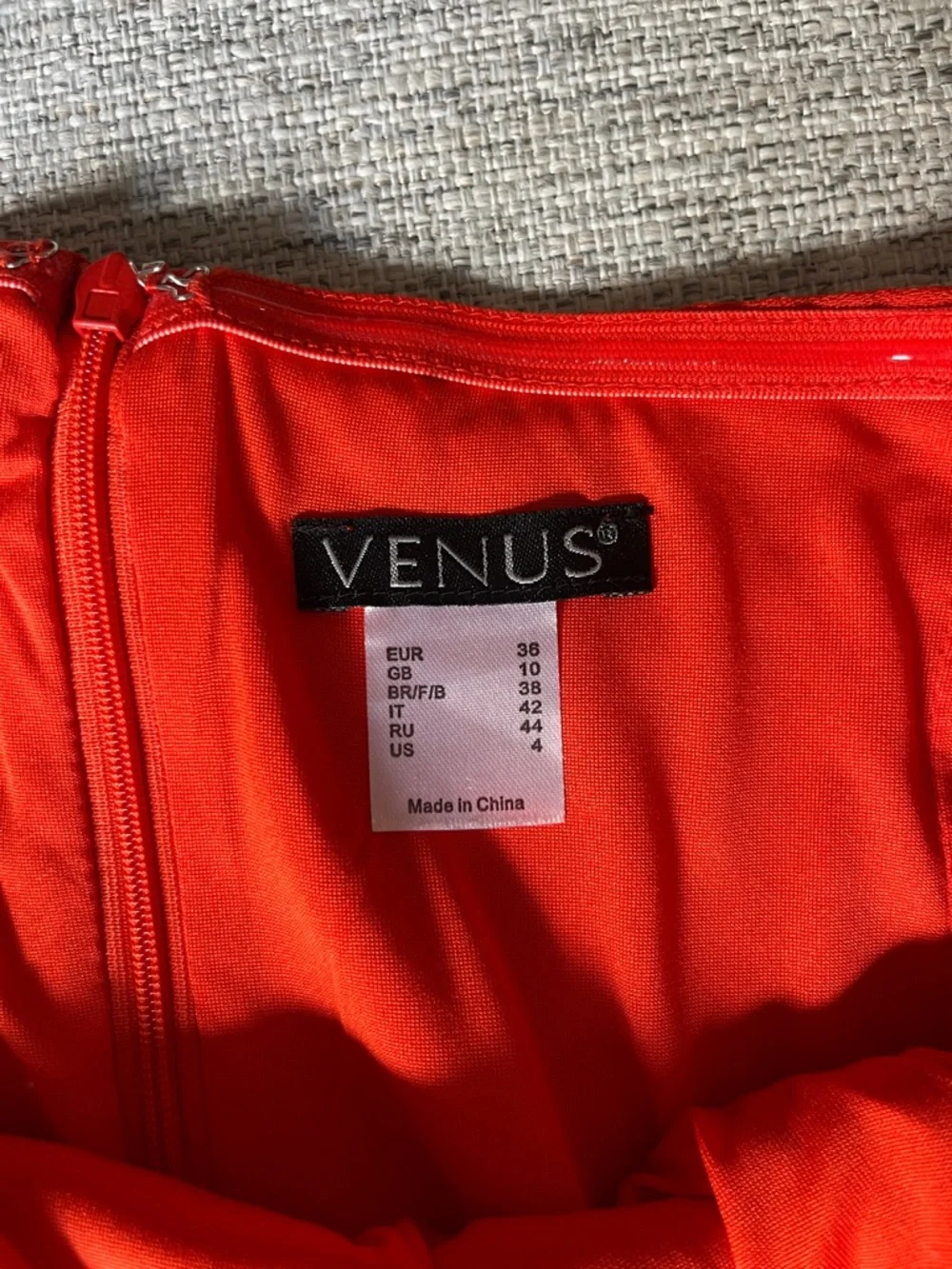 VENUS Red Off-Shoulder Midi Dress with Tiered Bell Sleeves - Picture 4 of 5